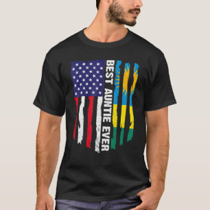 Amerikaanse vlag & Rwanda vlag beste tante ooit Pa T-shirt