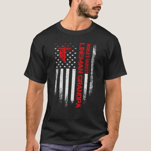  Amerikaanse vlag S Okayest Lineman T-shirt (Voorkant)