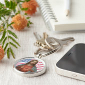 AMERIKAANSE VLAG SACRED HEART VAN JESUS SLEUTELHANGER (Zijkant)