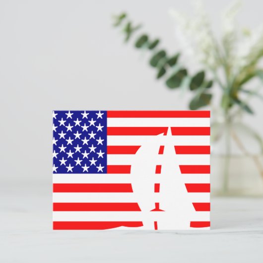 Amerikaanse vlag Sail Boat Nautical Briefkaart (Staand voorkant)
