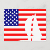 Amerikaanse vlag Sail Boat Nautical Briefkaart (Voorkant)