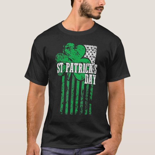Amerikaanse vlag Saint Patricks Day T Shirt voor m (Voorkant)