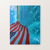 Amerikaanse vlag. Saipan Mariana eilanden. Legpuzzel (Verticaal)