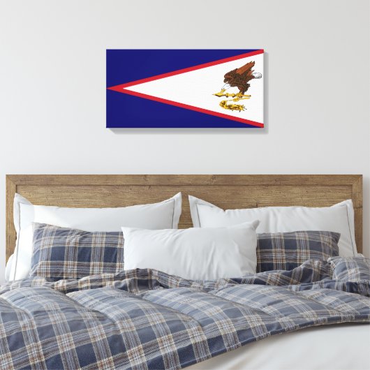 Amerikaanse vlag Samoa Canvas Afdruk (Insitu (Slaapkamer))