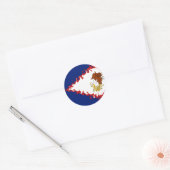 Amerikaanse vlag Samoa Gnarly Ronde Sticker (Envelop)