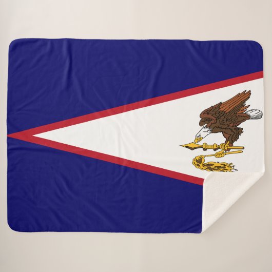 Amerikaanse vlag Samoa Sherpa Deken (Voorkant (horizontaal))