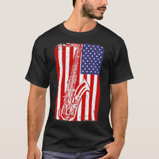 Amerikaanse vlag Saophonist Gift Saophone T-shirt