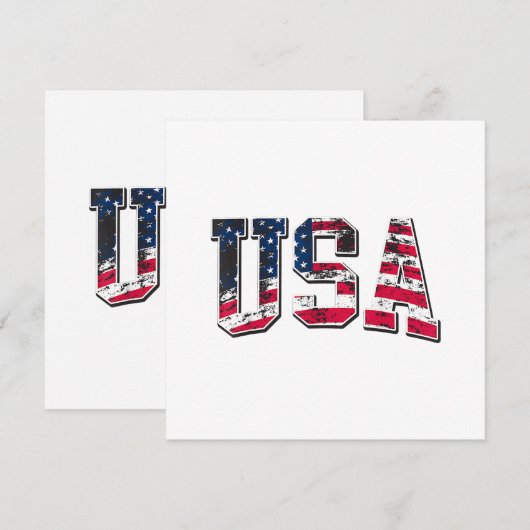 Amerikaanse  vlag save the date (Voorkant / Achterkant)