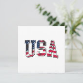 Amerikaanse  vlag save the date (Staand voorkant)