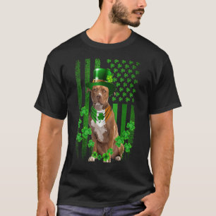 Amerikaanse Vlag Schattige Pitbull Terrier Hond St T-shirt
