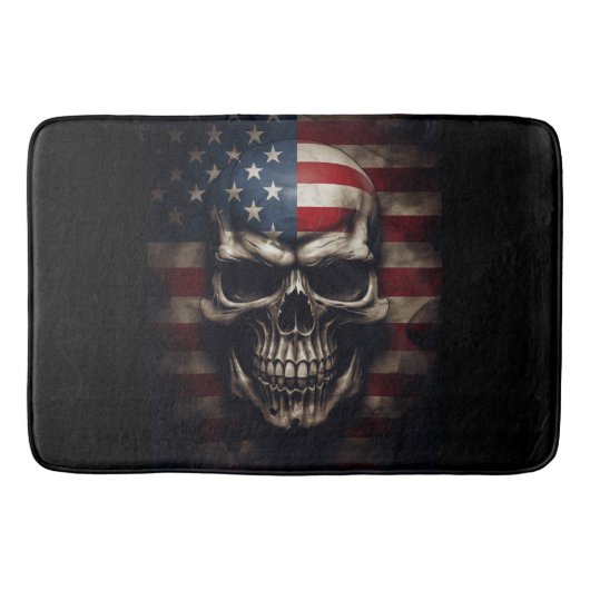 Amerikaanse Vlag Schedel Badmat (Voorkant)