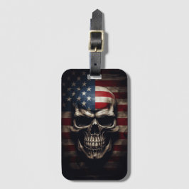 Amerikaanse Vlag Schedel Bagagelabel