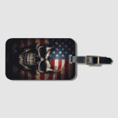 Amerikaanse Vlag Schedel Bagagelabel (Voorkant (horizontaal))