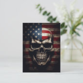 Amerikaanse Vlag Schedel Briefkaart (Staand voorkant)