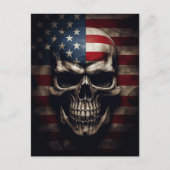 Amerikaanse Vlag Schedel Briefkaart (Voorkant)