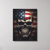 Amerikaanse Vlag Schedel Canvas Afdruk (Voorkant)