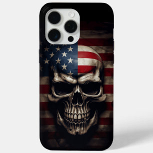 Amerikaanse Vlag Schedel iPhone 15 Pro Max Hoesje