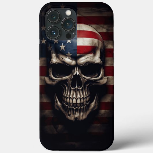 Amerikaanse Vlag Schedel Case-Mate iPhone Case (Achterkant)