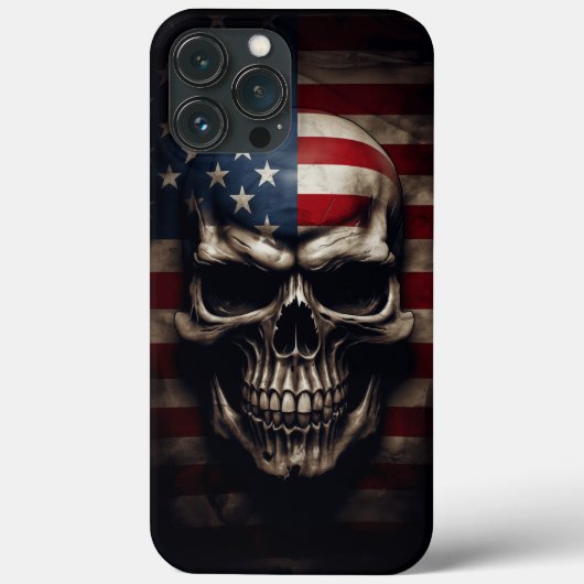 Amerikaanse Vlag Schedel Case-Mate iPhone Case (Achterkant)