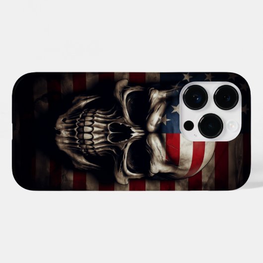 Amerikaanse Vlag Schedel Case-Mate iPhone Case (Achterkant (horizontaal))