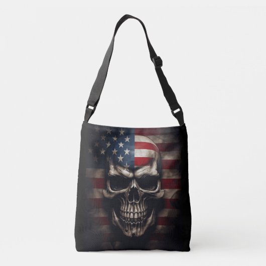 Amerikaanse Vlag Schedel Crossbody Tas (Achterkant)