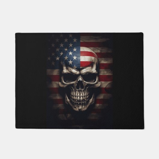 Amerikaanse Vlag Schedel Deurmat (Voorkant)