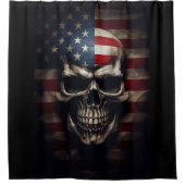 Amerikaanse Vlag Schedel Douchegordijn (Voorkant)