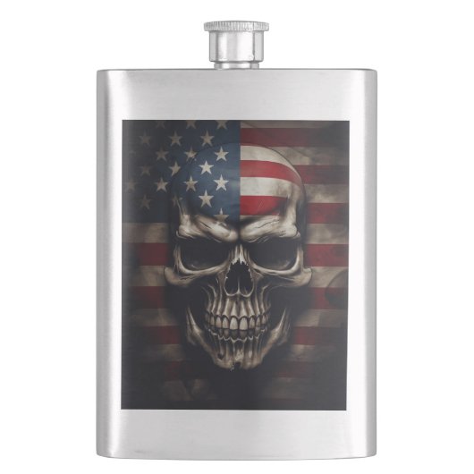 Amerikaanse Vlag Schedel Flacon (Voorkant)