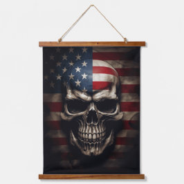 Amerikaanse Vlag Schedel Hangend Wandkleed