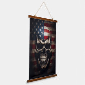 Amerikaanse Vlag Schedel Hangend Wandkleed (Gebogen)
