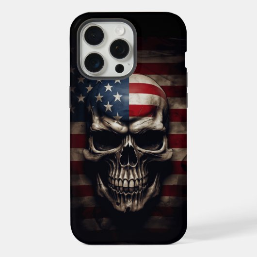 Amerikaanse Vlag Schedel iPhone Hoesje (Achterkant)