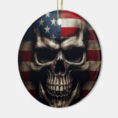 Amerikaanse Vlag Schedel Keramisch Ornament (Links)