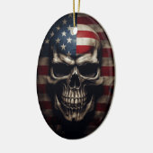 Amerikaanse Vlag Schedel Keramisch Ornament (Links)