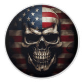 Amerikaanse Vlag Schedel Keramische Knop (Voorkant)