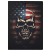 Amerikaanse Vlag Schedel Klembord (Achterkant)