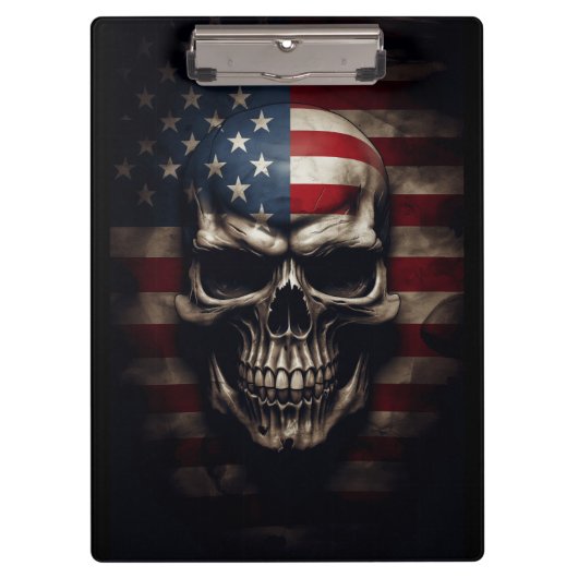 Amerikaanse Vlag Schedel Klembord (Voorkant)