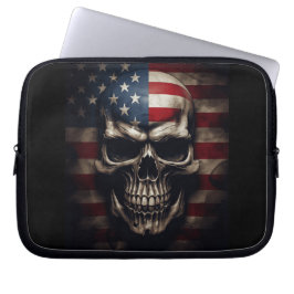 Amerikaanse Vlag Schedel Laptop Sleeve