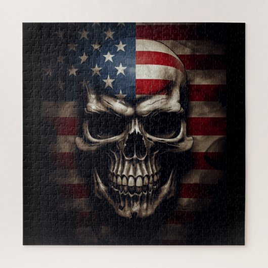 Amerikaanse Vlag Schedel Legpuzzel (Verticaal)