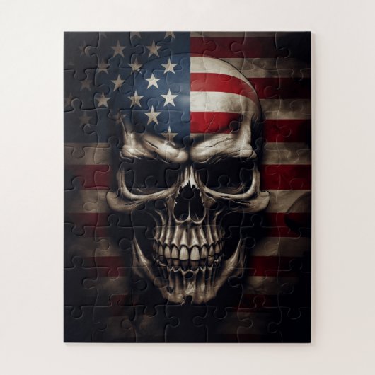 Amerikaanse Vlag Schedel Legpuzzel (Verticaal)