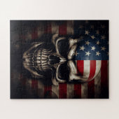 Amerikaanse Vlag Schedel Legpuzzel (Horizontaal)