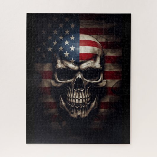 Amerikaanse Vlag Schedel Legpuzzel (Verticaal)
