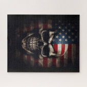 Amerikaanse Vlag Schedel Legpuzzel (Horizontaal)