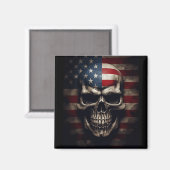 Amerikaanse Vlag Schedel Magneet (Voorkant / Achterkant)