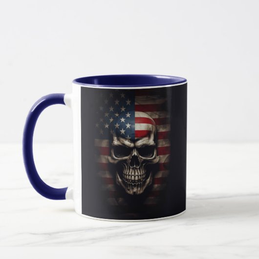 Amerikaanse Vlag Schedel Mok (Links)