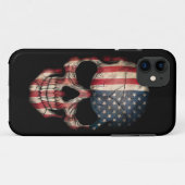 Amerikaanse Vlag Schedel op Zwart Case-Mate iPhone Case (Achterkant (horizontaal))