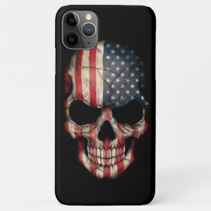 Amerikaanse vlag schedel op zwart iPhone 11 pro max hoesje