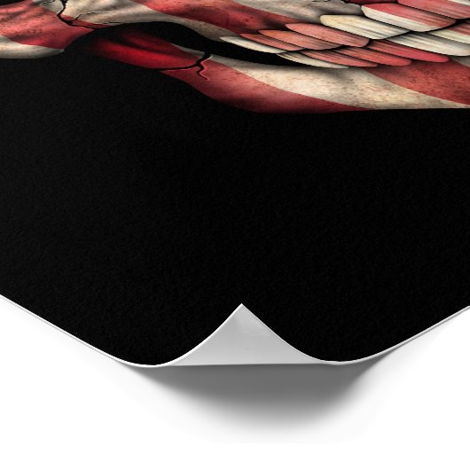 Amerikaanse vlag schedel op zwart poster (Hoek)