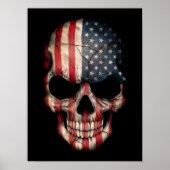 Amerikaanse vlag schedel op zwart poster (Voorkant)
