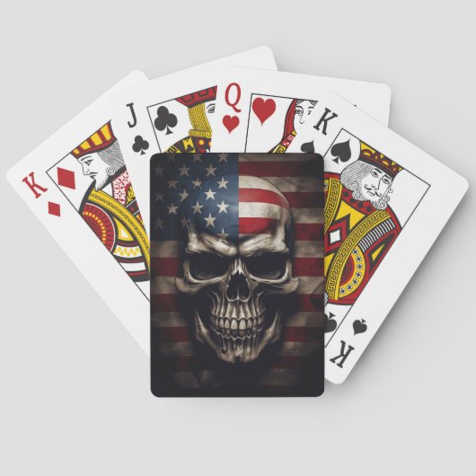 Amerikaanse vlag schedel Poker Pokerkaarten (Achterkant)