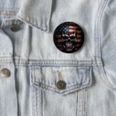 Amerikaanse Vlag Schedel Ronde Button 5,7 Cm (In situ)